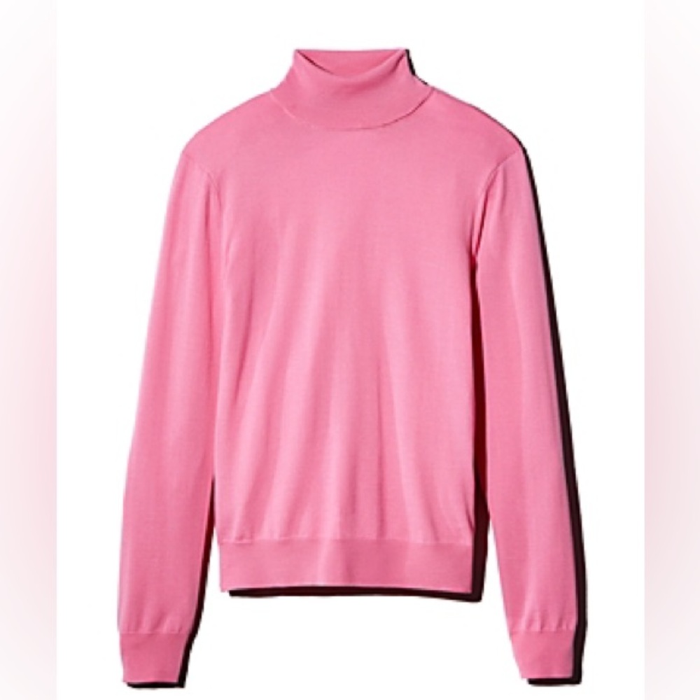 Sandro fine-knit wool turtleneck jumper Sweater in pink Large
